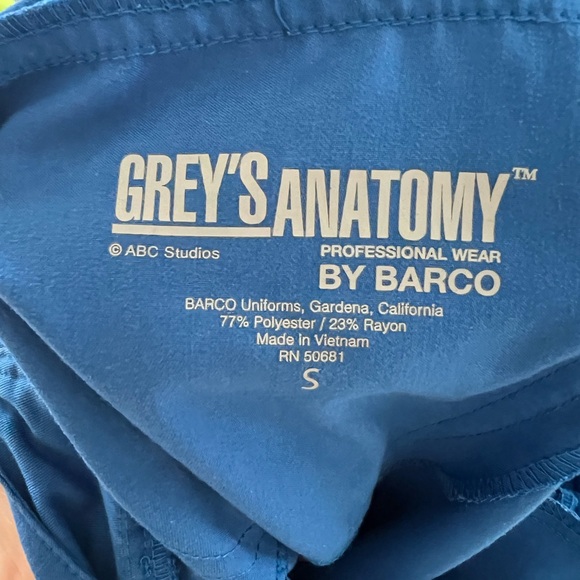 Grey's Anatomy Bright Blue scrub pants straight leg size Small - Picture 6 of 7